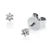 Solitaire Ohrstecker aus 750 Weißgold 2 Brillanten 0,1ct TW-SI B:2,3mm 6er-Krappe