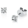 Solitaire Ohrstecker aus 750 Weißgold 2 Brillanten 0,5ct TW-SI Ø4,6mm 4er-Krappe