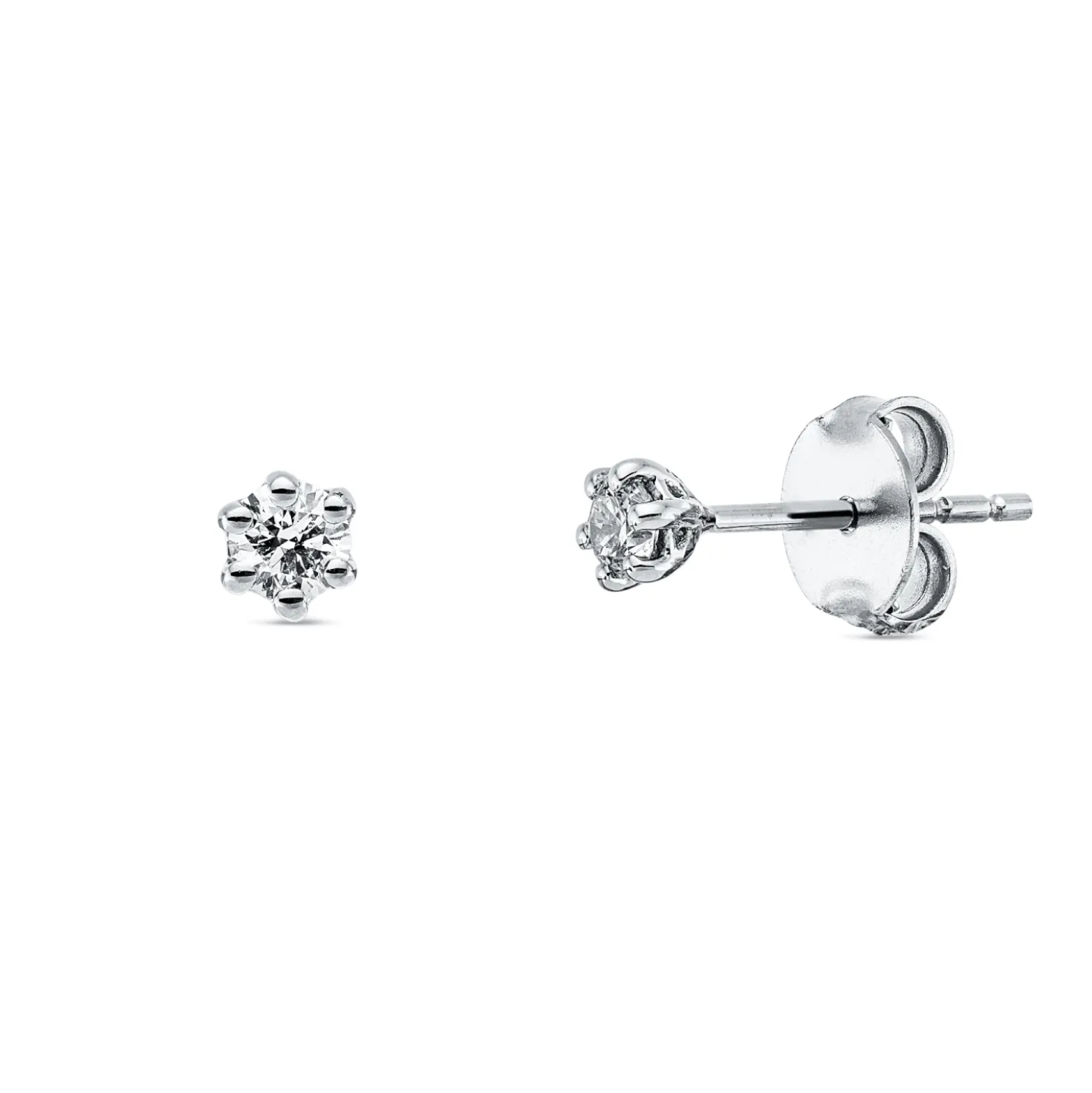 Solitaire Ohrstecker aus 750 Weißgold 2 Brillanten 0,2ct TW-SI 3,4x3,9mm