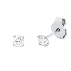 Solitaire Ohrstecker aus 750 Weißgold 2 Brillanten 0,3ct TW-SI 3,1x3,1mm