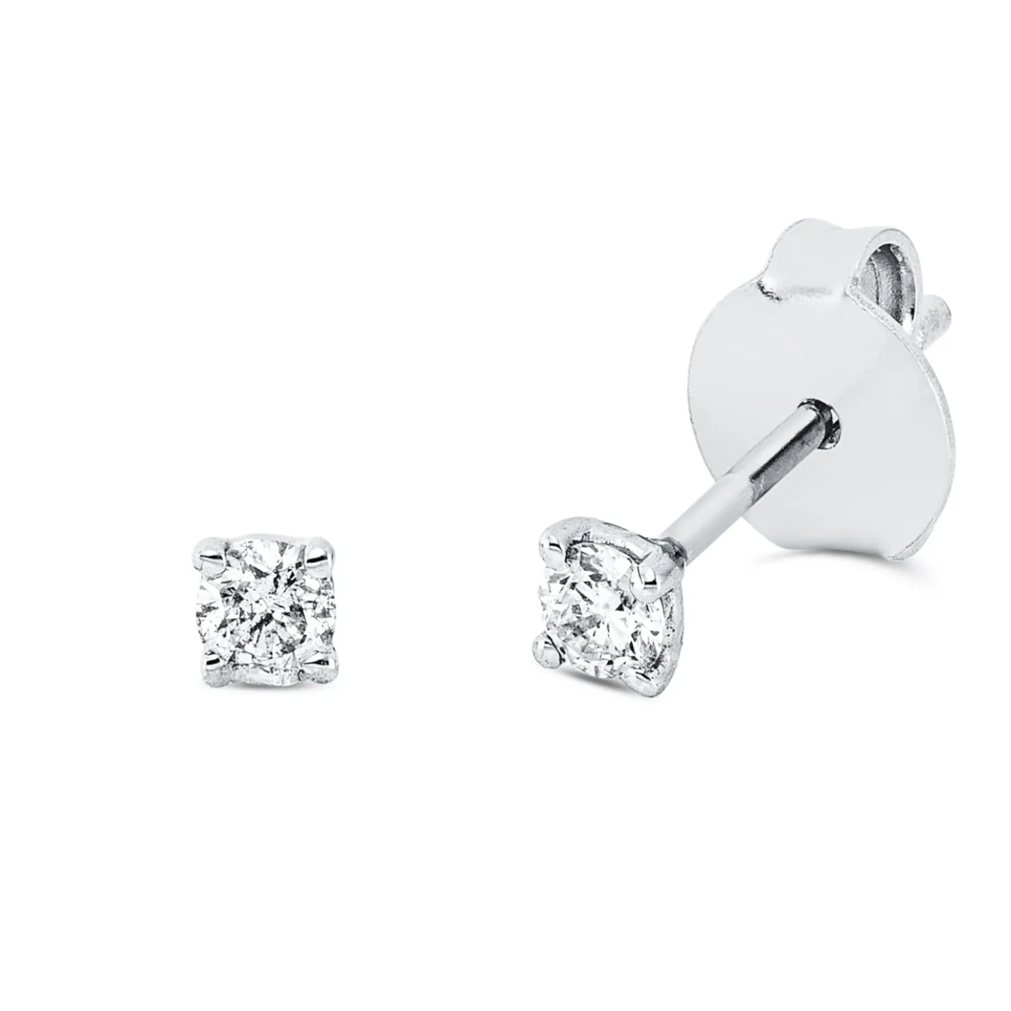 Solitaire Ohrstecker aus 750 Weißgold 2 Brillanten 0,16ct TW-SI 2,8x2,8mm