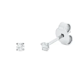 Solitaire Ohrstecker aus 750 Weißgold 2 Brillanten 0,1ct TW-SI 2,2x2,2mm