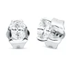 Solitaire Ohrstecker aus 750 Weißgold 2 Diamanten Oval-Schliff 0,21ct TW-SI