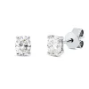 Solitaire Ohrstecker aus 750 Weißgold 2 Diamanten Oval-Schliff 0,56ct TW-VSI/SI