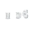 Solitaire Ohrstecker aus 750 Weißgold 2 Diamanten Smaragd-Schliff 0,62ct F-VVSI