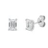 Solitaire Ohrstecker aus 750 Weißgold 2 Diamanten Smaragd-Schliff 1,42ct TW-VSI