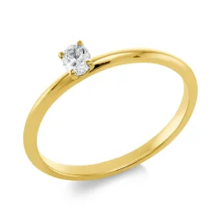 Solitaire Ring aus 750 Gelbgold Diamant Oval-Schliff 0,14ct TW-SI B:4,1mm
