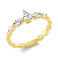 Solitaire Ring aus 750 Gold Gelbgold 5 Diamanten 0,54ct TW-SI B:5,6mm
