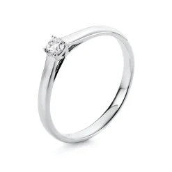 Solitaire Ring aus 585 Gold Weißgold Brillant 0,31ct TW-SI B:2,8mm 4er-Krappe