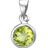 Solitär Anhänger aus 925 Silber Peridot grün rund Halsschmuck Damen