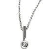 Solitär Anhänger 6,9x16,6mm Diamant 0.16Ct W/SI Brillant 950 Platin teilmattiert