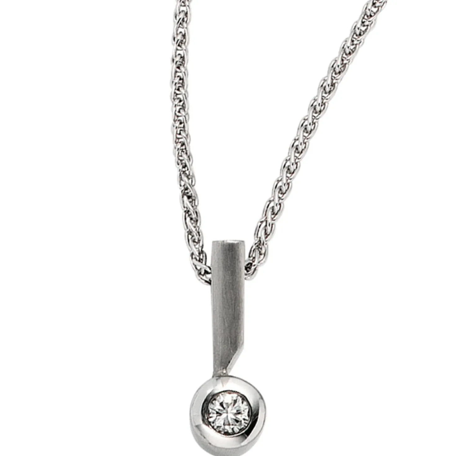 Solitär Anhänger 6,9x16,6mm Diamant 0.16Ct W/SI Brillant 950 Platin teilmattiert