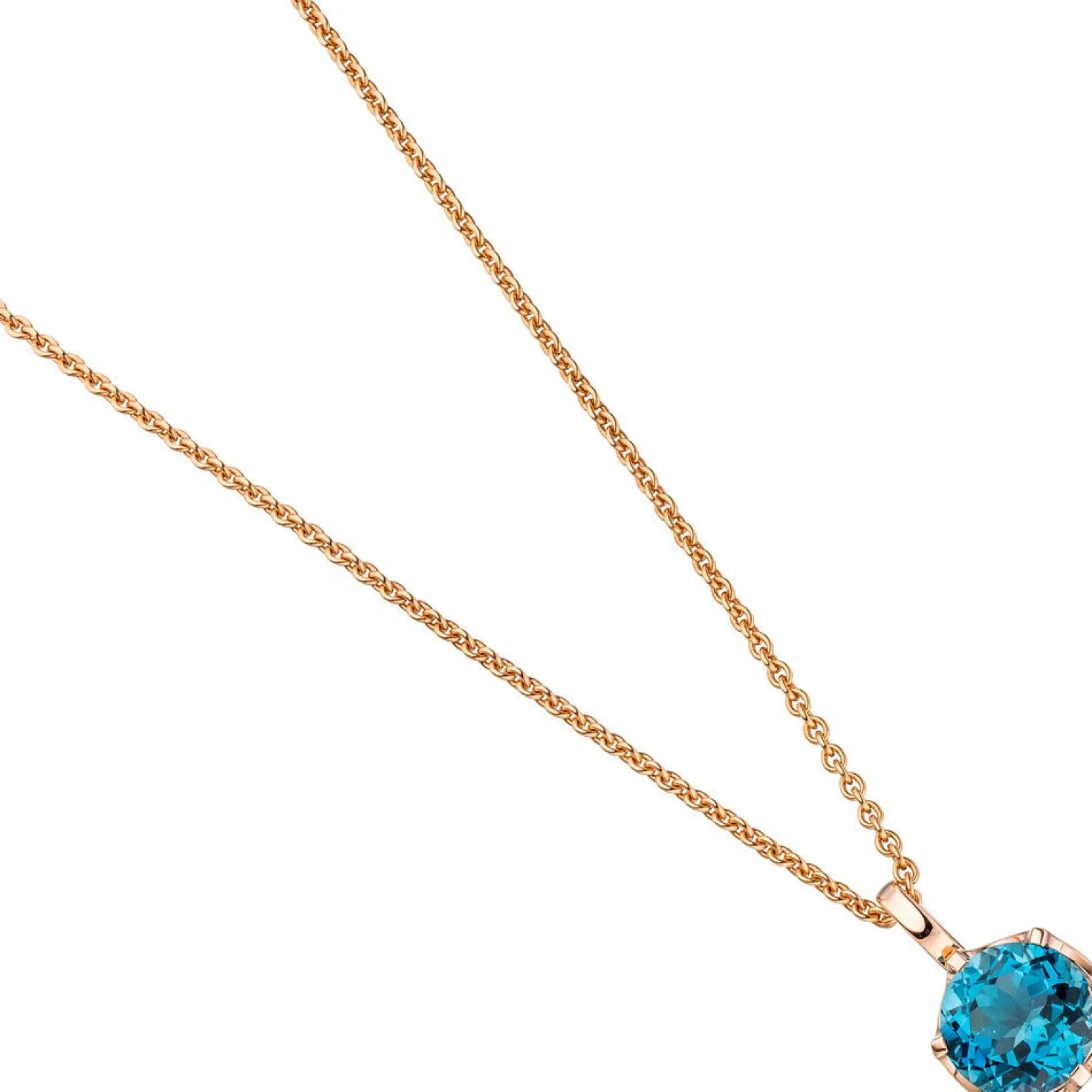 Solitär Anhänger 10,2x16,8mm mit Blautopas London blue facettiert 585 Rotgold