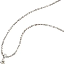 Solitär Anhänger 4,3x9,5mm mit Diamant Brillant 0,25Ct 585 Gold Weißgold
