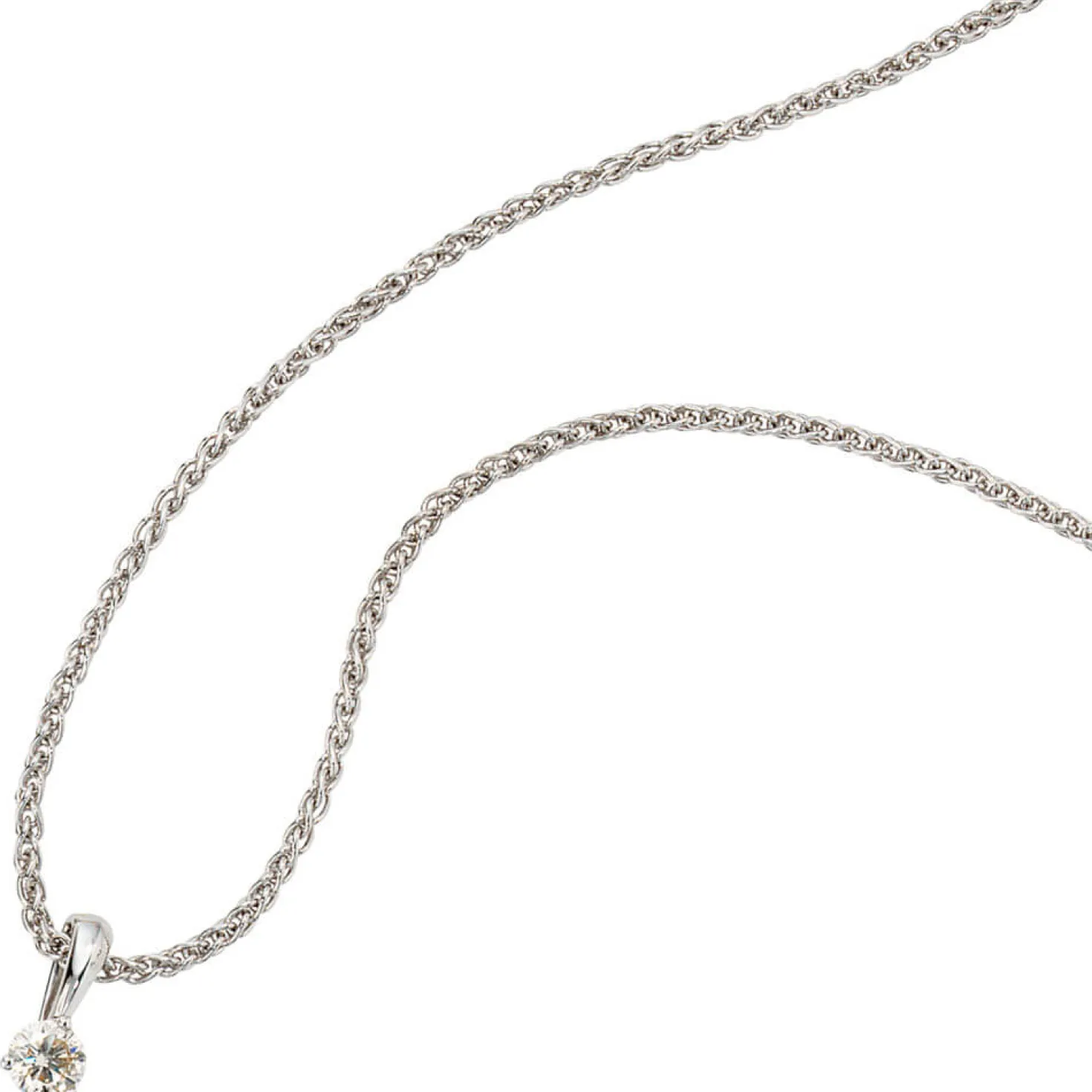 Solitär Anhänger 4,3x9,5mm mit Diamant Brillant 0,25Ct 585 Gold Weißgold