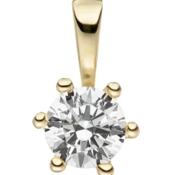 Solitär Anhänger 5,5x9,8mm mit Zirkonia 333 Gold Gelbgold klassisch & schlicht