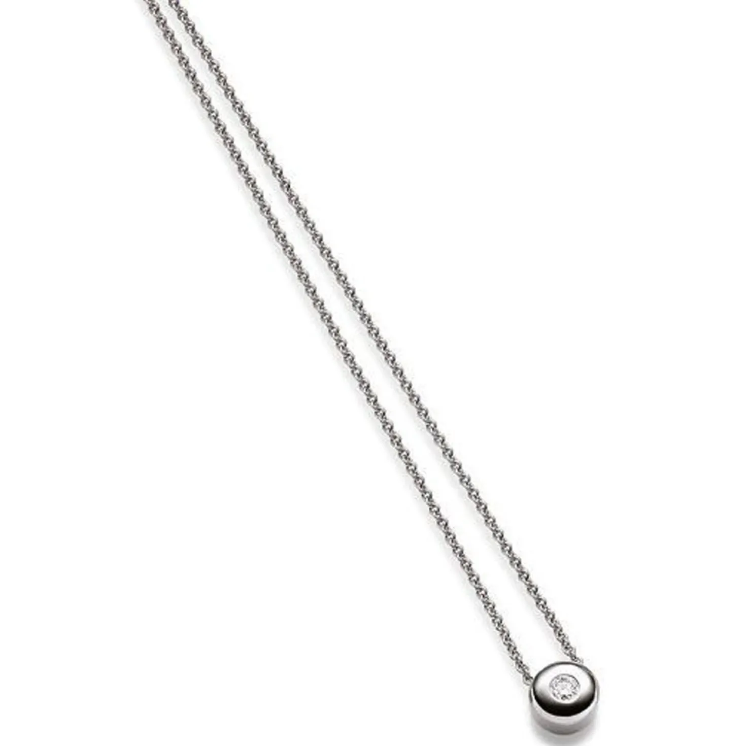 Solitär Collier Kette Ankerkette Diamant 0,25 ct.750 Gold Weißgold 42cm