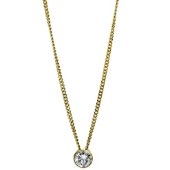 Solitär Collier Kette aus 750 Gold Gelbgold mit Brillant 0,20 Ct. Zarge L: 43cm
