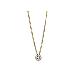Solitär Collier Kette aus 585 Gold Gelbgold mit Brillant 0,30 Ct. Zarge L: 43cm