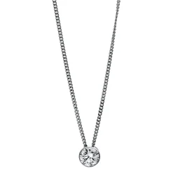 Solitär Collier Kette aus 750 Gold Weißgold mit Brillant 0,30 Ct. Zarge L: 43cm