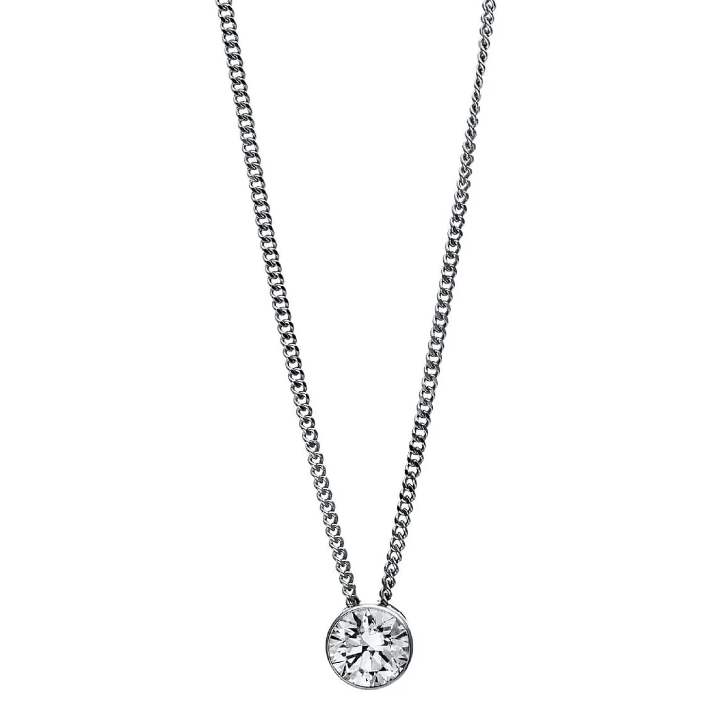 Solitär Collier Kette aus 750 Gold Weißgold mit Brillant 0,30 Ct. Zarge L: 43cm