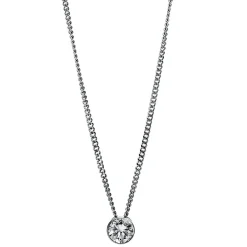 Solitär Collier Kette aus 585 Gold Weißgold mit Brillant 0,20 Ct. Zarge L: 43cm