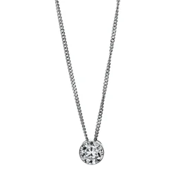Solitär Collier Kette aus 750 Gold Weißgold mit Brillant 0,50 Ct. Zarge L: 43cm