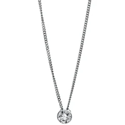 Solitär Collier Kette aus 585 Gold Weißgold mit Brillant 0,25 Ct. Zarge L: 43cm