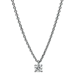 Solitär Collier Kette aus 950 Platin mit Brillant 0,15 Ct. 4er-Krappe L: 42cm