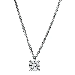 Solitär Collier Kette aus 950 Platin mit Brillant 0,40 Ct. 4er-Krappe L: 42cm