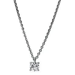 Solitär Collier Kette aus 950 Platin mit Brillant 0,25 Ct. 4er-Krappe L: 42cm