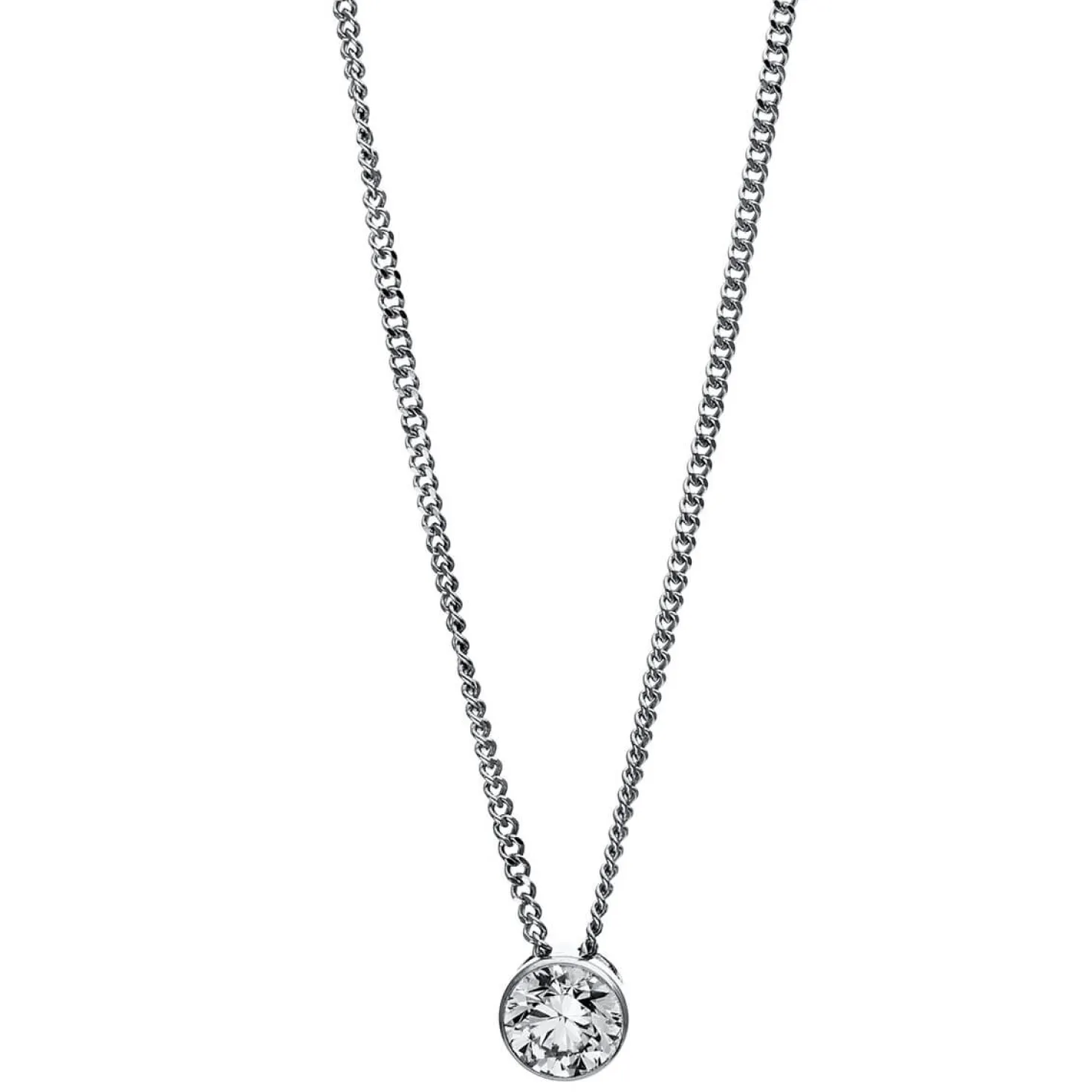 Solitär Collier Kette aus 950 Platin mit Brillant 0,25 Ct. Zarge L: 43cm