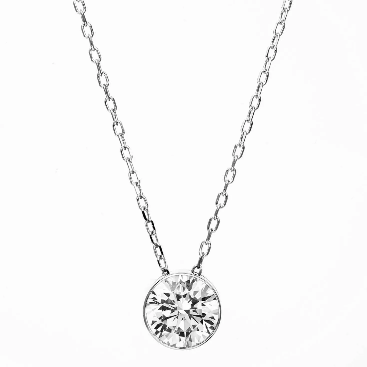 Solitär Collier Kette aus 950 Platin mit Brillant 1,00 Ct. Zarge L: 43cm