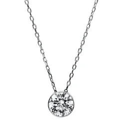 Solitär Collier Kette aus 950 Platin mit Brillant 1,00 Ct. Zarge L: 43cm