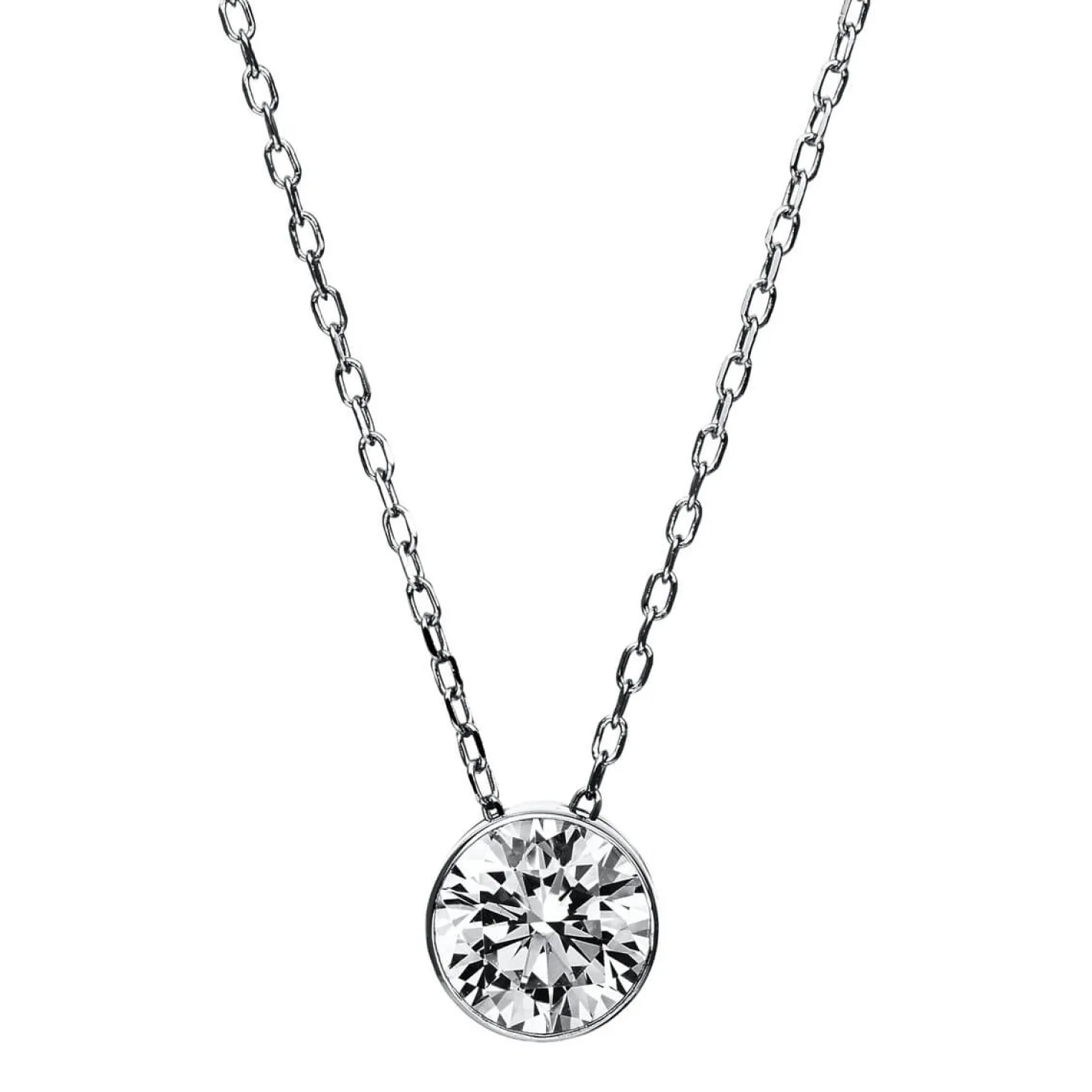 Solitär Collier Kette aus 950 Platin mit Brillant 1,00 Ct. Zarge L: 43cm