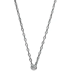 Solitär Collier Kette aus 950 Platin mit Brillant 0,05 Ct. Zarge L: 45,5cm