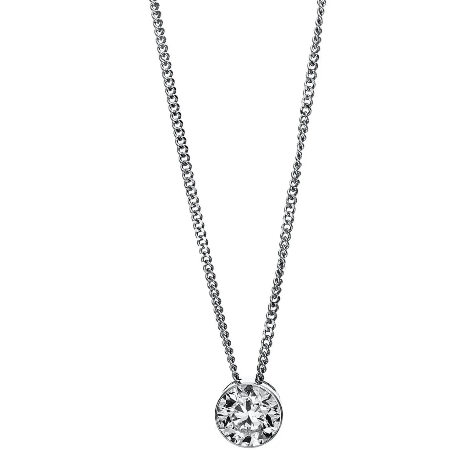 Solitär Collier Kette aus 950 Platin mit Brillant 0,50 Ct. Zarge L: 43cm