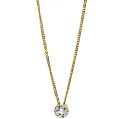 Solitär Collier Kette 585 Gold Gelbgold mit Brillant 0,25 Ct. Zarge L: 43cm