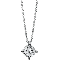 Solitär Collier Kette 585 Gold Weißgold Brillant 1,00 Ct. 4er-Krappe S: 0,9mm