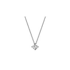 Solitär Collier Kette 585 Gold Weißgold mit Brillant 0,70 Ct. 4er-Krappe L: 42cm