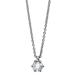 Solitär Collier Kette 950 Platin Brillant 0,30 Ct. 4er-Krappe L: 42cm, S: 0,9mm