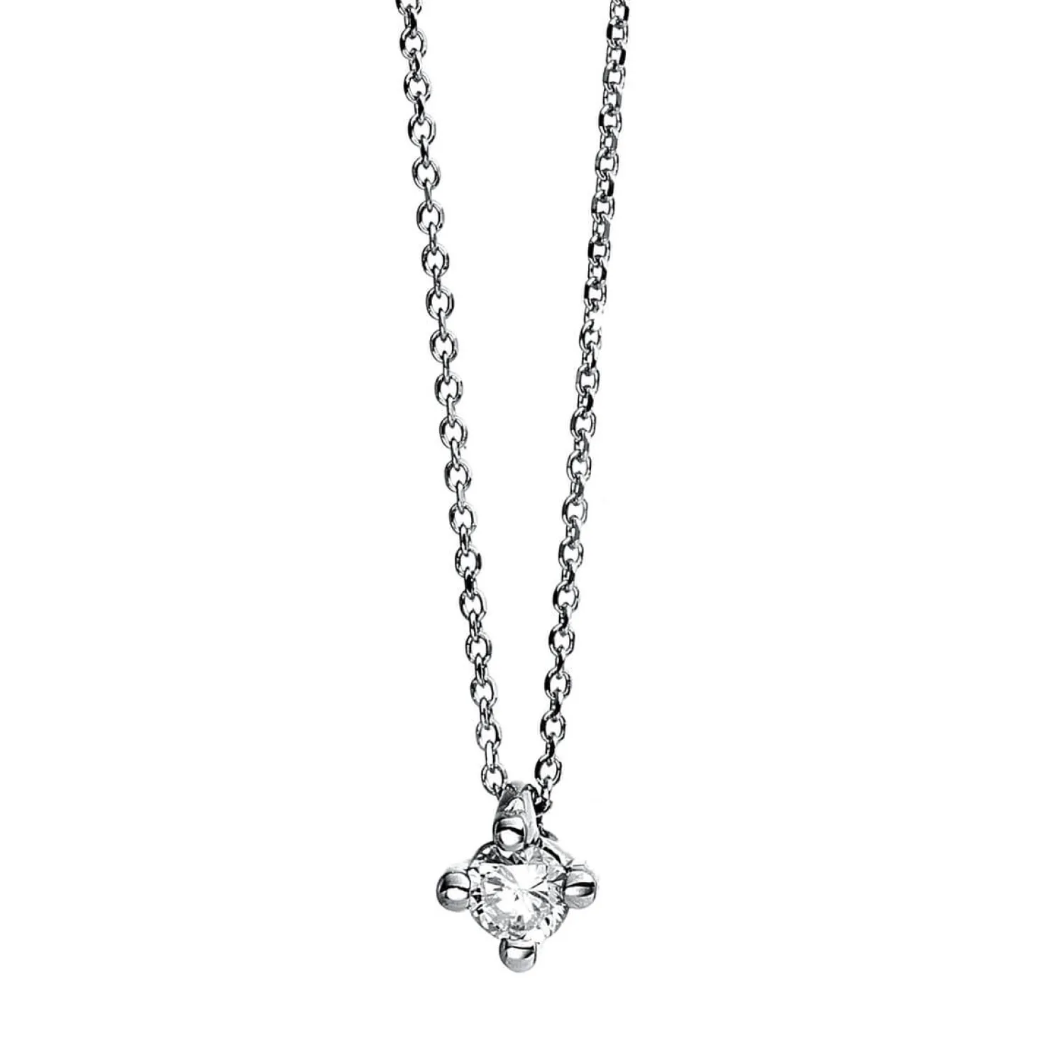 Solitär Collier Kette 950 Platin Brillant 0,07 Ct. L: 42cm, B: 3,3mm, H: 4,2mm