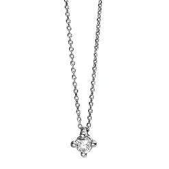 Solitär Collier Kette 750 Weißgold Brillant 0,07 Ct. L: 42cm, B: 3,3mm, H: 4,2mm