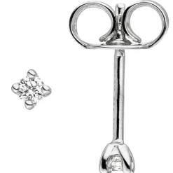 Solitär Ohrstecker Ohrringe mit 2 Diamanten 0.08Ct 585 Gold Weißgold