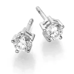 Solitär Ohrstecker Ohrringe mit Diamanten 0,50ct 750 Gold Weißgold
