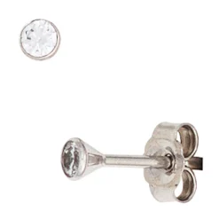 Solitär Ohrstecker Zirkonia weiß 2,8mm rund 333 Gold Weißgold Ohrschmuck