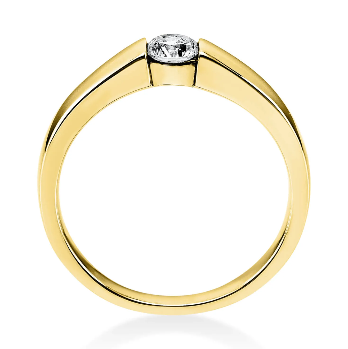 Solitär Ring Damenring aus 750 Gold Gelbgold mit Diamant Brillant 0,25 Ct.