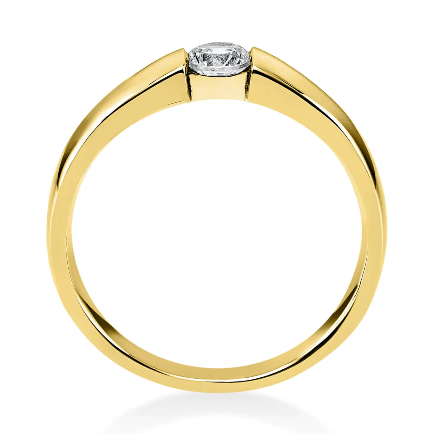 Solitär Ring Damenring aus 750 Gold Gelbgold mit Diamant Brillant 0,20 Ct.