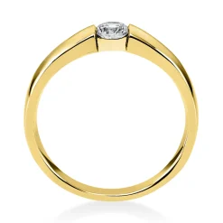 Solitär Ring Damenring aus 585 Gold Gelbgold mit Diamant Brillant 0,20 Ct.