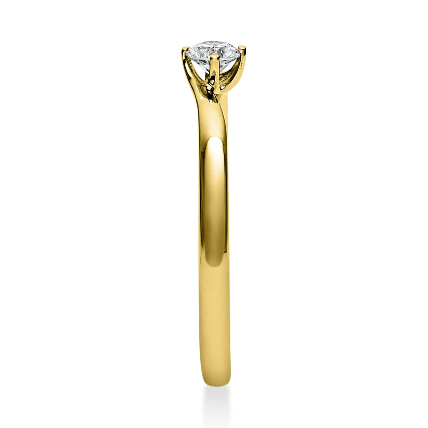 Solitär Ring Damenring aus 750 Gold Gelbgold mit Diamant Brillant 0,15 Ct.
